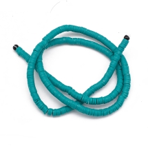 Бусины Экологичные из Полимерной Глины, Ручная Работа, Круглые Плоские, Темно-голубой, 4х1мм, Отверстие 1мм, Около 375шт/40см/нить (УТ100029935)