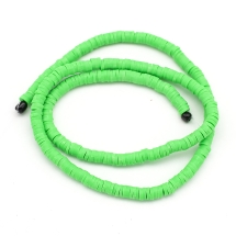 Бусины Экологичные из Полимерной Глины, Ручная Работа, Круглые Плоские, Лайм, 4х1мм, Отверстие 1мм, Около 375шт/40см/нить (УТ100029936)