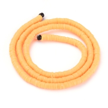 Намистини Екологічні з Полімерної Глини, Ручна Робота, Круглі Плоскі, Золотистий, 4х1мм, Отвір 1мм, Близько 375шт/40см/нитка (УТ100029939)