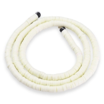 Бусины Экологичные из Полимерной Глины, Ручная Работа, Круглые Плоские, Светло-желтый, 4х1мм, Отверстие 1мм, Около 375шт/40см/нить (УТ100029941)