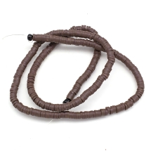 Бусины Экологичные из Полимерной Глины, Ручная Работа, Круглые Плоские, Коричневый, 4х1мм, Отверстие 1мм, Около 375шт/40см/нить (УТ100029947)