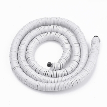 Бусины Экологичные из Полимерной Глины, Ручная Работа, Круглые Плоские, Светло-серый, 4х1мм, Отверстие 1мм, Около 375шт/40см/нить (УТ100029948)