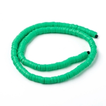 Бусины Экологичные из Полимерной Глины, Ручная Работа, Круглые Плоские, Светло-зеленый, 6х1мм, Отверстие 2мм, Около 345шт/40см/нить (УТ100029950)