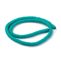 Бусины Экологичные из Полимерной Глины, Ручная Работа, Круглые Плоские, Темно-голубой, 6х1мм, Отверстие 2мм, Около 345шт/40см/нить (УТ100029951)