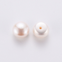 Жемчуг Натуральный Пресноводный, Класс ААА, Круглый, Белый, 8-8.5х6мм, Несквозное Отверстие 1мм, (УТ100029964)