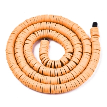 Бусины Экологичные из Полимерной Глины, Ручная Работа, Круглые Плоские, Перу, 6х1мм, Отверстие 2мм, Около 345шт/40см/нить (УТ100029992)