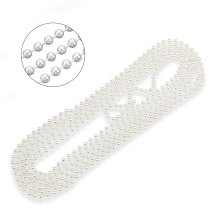 Цепь Шариковая Перлина Латунная Неразъемная, Стойкое Покрытие, Серебро, Звено 3.2мм, (УТ100029996)