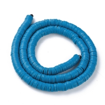 Бусины Экологичные из Полимерной Глины, Ручная Работа, Круглые Плоские, Стальной синий, 6х1мм, Отверстие 2мм, Около 345шт/40см/нить (УТ100030000)