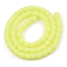 Бусины из Полимерной Глины, Ручная Работа, Колонка, Цвет: Желтый, Размер: 6.5х6мм, Отв-тие 1.2мм, Около 58шт/38см/нить, (УТ100030019)