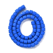 Намистини з Полімерної Глини, Ручна Робота, Колонка, Колір: Синій, Розмір: 6.5х6мм, Отвір 1.2мм, Близько 58шт/38см/нитка, (УТ100030022)