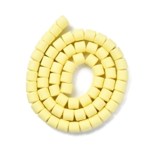 Намистини з Полімерної Глини, Ручна Робота, Колонка, Колір: Світло-жовтий, Розмір: 6.5х6мм, Отвір 1.2мм, Близько 58шт/38см/нитка, (УТ100030034)