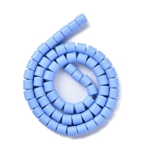 Бусины из Полимерной Глины, Ручная Работа, Колонка, Цвет: Стальной синий, Размер: 6.5х6мм, Отв-тие 1.2мм, Около 58шт/38см/нить, (УТ100030038)