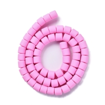 Бусины из Полимерной Глины, Ручная Работа, Колонка, Цвет: Фиолетовый, Размер: 6.5х6мм, Отв-тие 1.2мм, Около 58шт/38см/нить, (УТ100030043)