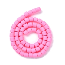 Бусины из Полимерной Глины, Ручная Работа, Колонка, Цвет: Ярко-розовый, Размер: 6.5х6мм, Отв-тие 1.2мм, Около 58шт/38см/нить, (УТ100030044)