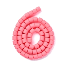 Бусины из Полимерной Глины, Ручная Работа, Колонка, Цвет: Фуксия, Размер: 6.5х6мм, Отв-тие 1.2мм, Около 58шт/38см/нить, (УТ100030046)