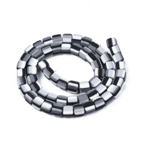 Бусины из Полимерной Глины, Ручная Работа, Кубики, Цвет: Серый, Размер: 6-7х6-7х6-7мм, Отверстие 1.4мм, около 58шт/37см/нить, (УТ100030071)