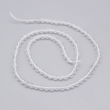 Бусины Натуральный Кварц, на нитях, Круглые, Размер: 4мм, Отверстие 1мм, около 90шт/39см/нить (УТ100030084)