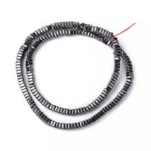 Намистини Синтетичний Гематит, Немагнітний, Покриття, на нитках, Квадрат, 4х4х2мм, Отвір 1мм, 200шт/38см/нитка (УТ100030093)