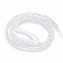 Намистини Натуральний Кварц, на нитках, Круглі, Грановані, 3мм, Отвір 1мм, близько 100шт/30см/нитка (УТ100030112)