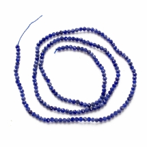 Намистини Натуруральний Содаліт Клас А, Круглі, гранчасті, Колір: Волошковий, Діаметр: 2мм, Отвір 0.5мм, близько 169шт/37.5см/нитка, (УТ100030121)