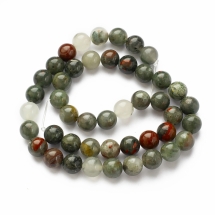 Бусины Натуральный Африканский Кровавый Камень - Гелиотроп, на нитях, Круглые, Неокрашенные, 8-9мм, Отв. 0.8-9мм, около 40шт/36см/нить (УТ100030141)