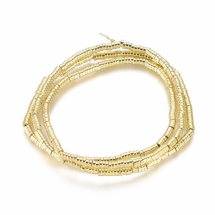 Намистини Синтетичний Гематит, Немагнітний, на нитках, Круглі Плоскі, Позолота, 2х1мм, Отвір 0.7мм, близько 400шт/38см/нитка, (УТ100030153)