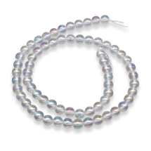 Бусины Натуральный Горный Хрусталь, На нитях, Круглые, АВ покрытие, Цвет: Прозрвчный АВ, Размер: 6мм, Отверстие 0.8мм, около 60шт/38см/нить, (УТ100030208)