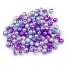 Жемчуг Бусины Акриловые, Круглые, Орхидея, 8мм, Отверстие 1.2мм, около 90шт/25г, (УТ100030209)