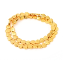 Бусины Гематит, На нитях, Гальваника, Немагнитный, Сердце, Покрытие Золото, Размер: 8х8х2.5мм, Отверстие 0.8мм, около 50шт/39см/нить, (УТ100030219)