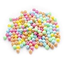 Бусины Акриловые Круглые, Цвет: Микс, Размер: 8х7мм, Отверстие: 2мм, около 170шт/50г, (УТ100030222)