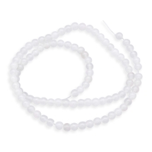 Намистини Натуральний Білий Нефрит, на нитках, Круглі, 4мм, Отвір 1мм, близько 85шт/35см/нитка, (УТ100030127)