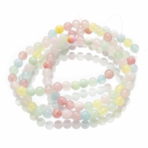 Бусины Натуральный Зеленый Нефрит, Окрашенный, на нитях, Круглые, Микс, 4мм, Отв. 0.6мм, около 87шт/35см/нить, (УТ100030137)