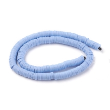 Намистини з Полімерної Глини, Ручна Робота, Круглі Плоскі, Волошковий, 8х0.5-1мм, Отвір 2мм, Близько 370шт/43см/нитка (УТ100030262)