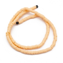 Бусины Экологичные из Полимерной Глины, Ручная Работа, Круглые Плоские, Персиковый, 4х1мм, Отверстие 1мм, Около 375шт/40см/нить (УТ100030331)