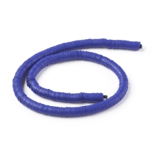 Намистини Екологічні з Полімерної Глини, Ручна Робота, Круглі Плоскі, Світло-синій, 8х0.5-1мм, Отвір 2мм, Близько 360шт/43см/нитка (УТ100030336)