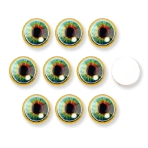 Кабошоны Глазки Стеклянные, Круглые, Морской зеленый, 16х5мм, (УТ100030349)