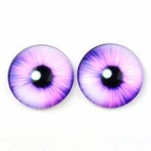 Кабошоны Глаз Стеклянные, Круглые, Цвет: Фиолетовый, Размер: 10x3.5мм, (УТ100030354)