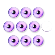 Кабошоны Глаз Стеклянные, Круглые, Фиолетовый, 10x3.5мм, (УТ100030354)