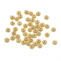 Бусины-Разделители Пластиковые ССВ, Цветок, Цвет: Золото, Размер: 4х1мм, Отв-тие 1мм, (УТ100030357)