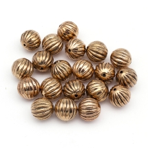 Бусины Пластиковые ССВ, Круглые, Гофрированные, Цвет: Медь, Размер: 12мм, Отв-тие 2мм, (УТ100030366)