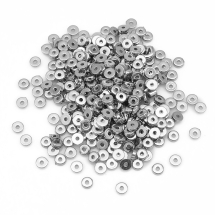 Бусины-Разделители, ССВ Пластик, Плоско-круглые, Цвет: Платина, Размер: 5х1.5мм, Отверстие 1.2мм, около 320шт/10г, (УТ100030381)