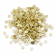 Бусины-Разделители, ССВ Пластик, Плоско-круглые, Цвет: Светлое золото, Размер: 5х1.5мм, Отверстие 1.2мм, около 320шт/10г, (УТ100030382)