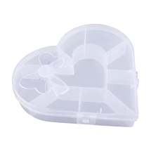 Контейнер для Бисера и Бусин, Пластик, Прозрачный, Сердце, Размер: 14.3x15.6x2.75см, внутри 24-64.5x37-74.5мм, (УТ100030384)