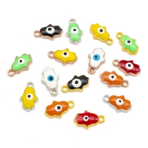 Кулон Рука Хамсы, из Сплава, Эмалированный, Микс, 12.5x7.5x3мм, Отверстие 1мм (УТ100030391)