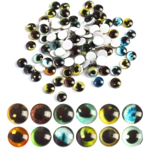 Набор Кабошоны Глазки для Игрушек, Стеклянные, Круглые, Микс, 12мм, 100шт/упак, (УТ100030417)
