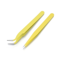 Комплект Пінцетів з Нержавіючої Сталі, Колір: Жовтий, 11x0.9x0.3см, 2шт/набір, (УТ100030422)