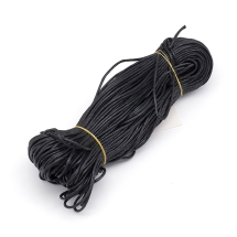 Шнур Вощеный Хлопковый для плетения, Макраме и бижутерии, Черный, 2мм, около 60-65м/связка, (УТ100030490)
