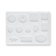 Силиконовая Форма для Кулонов Подвесок, Микс Форм, Белый, 153х114х7мм, Отверстие 1.5-4мм, (УТ100030567)