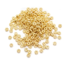 Бусины-Разделители, Бижутерный Сплав, Цветок, Стойкое Покрытие, Цвет: Золото, Размер: 5х1мм, Отверстие 1.4мм, 200шт/упаковка, (УТ100030433)