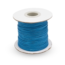 Шнур Корея Вощеный Полиэстер для плетения, Макраме и бижутерии, Темно-бирюзовый, 1мм, около 75м/катушка, (УТ100030588)